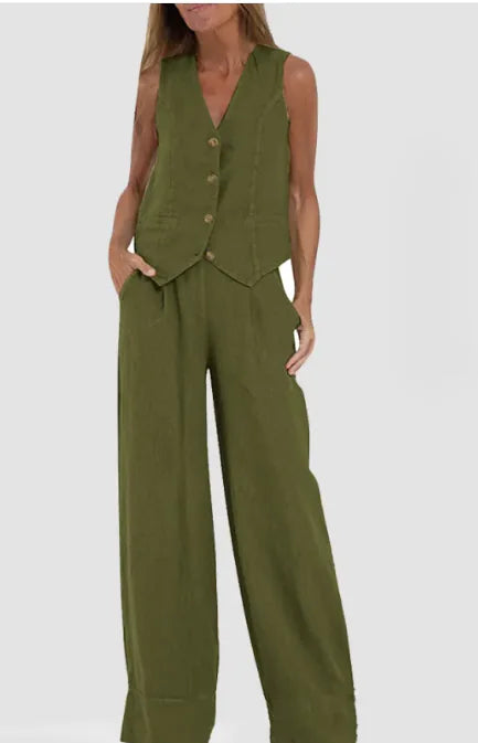 V-Neck Casual Summer Set
