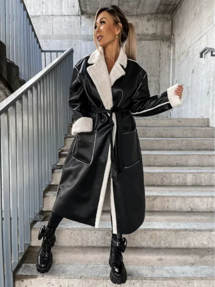 Thick Leather Trench Coat