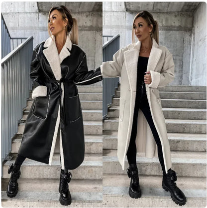 Thick Leather Trench Coat