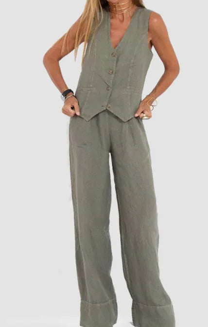 V-Neck Casual Summer Set