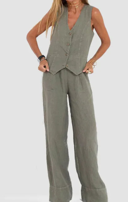 V-Neck Casual Summer Set