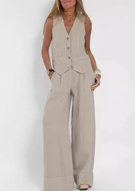 V-Neck Casual Summer Set