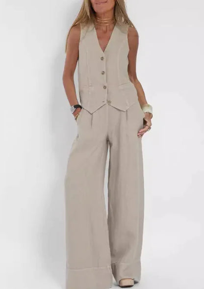 V-Neck Casual Summer Set