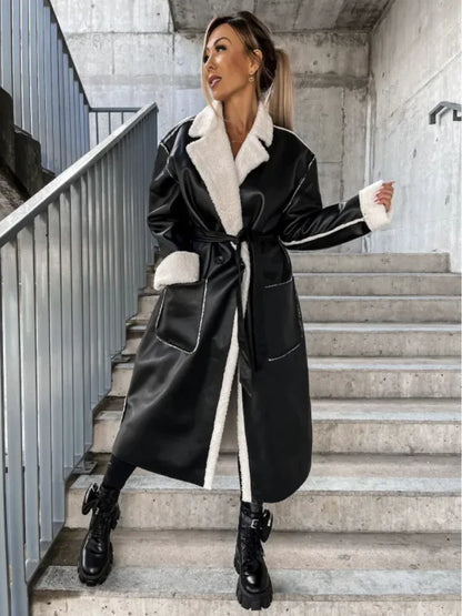 Thick Leather Trench Coat