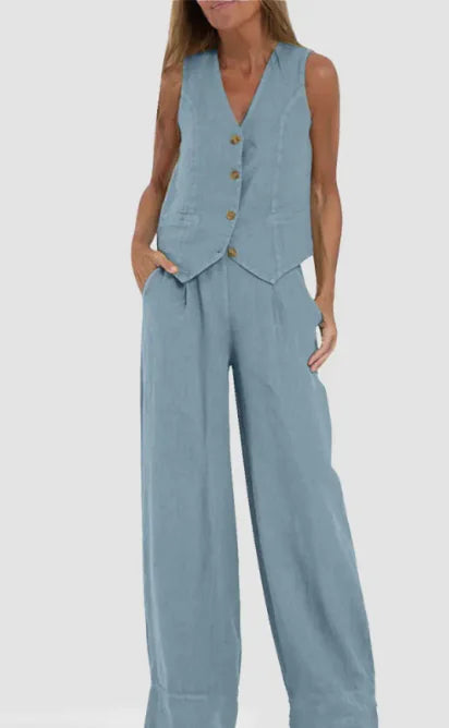 V-Neck Casual Summer Set