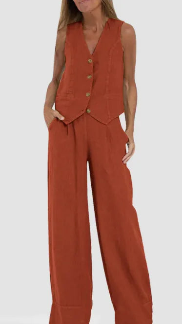 V-Neck Casual Summer Set